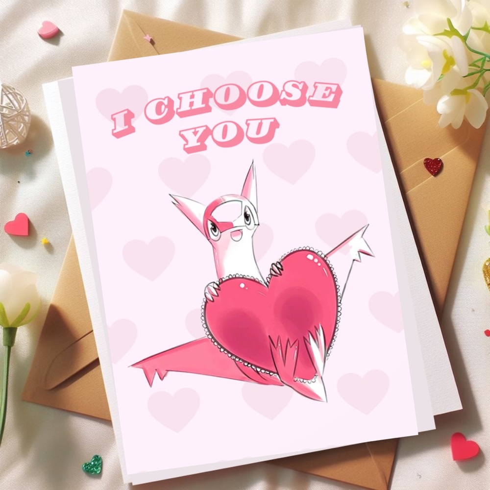 Handmade Pokémon Valentine’s day Card